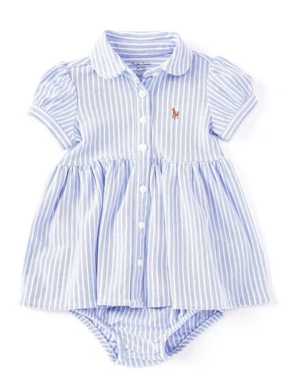 Ralph Lauren Baby Girls Stripe Knit Oxford Dress & Bloomers Set